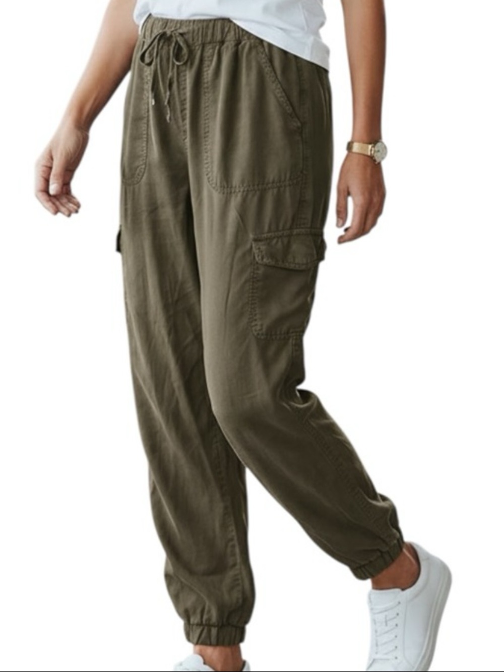 Thread & Supply Size XS Green Khaki Casual Cargo Pants